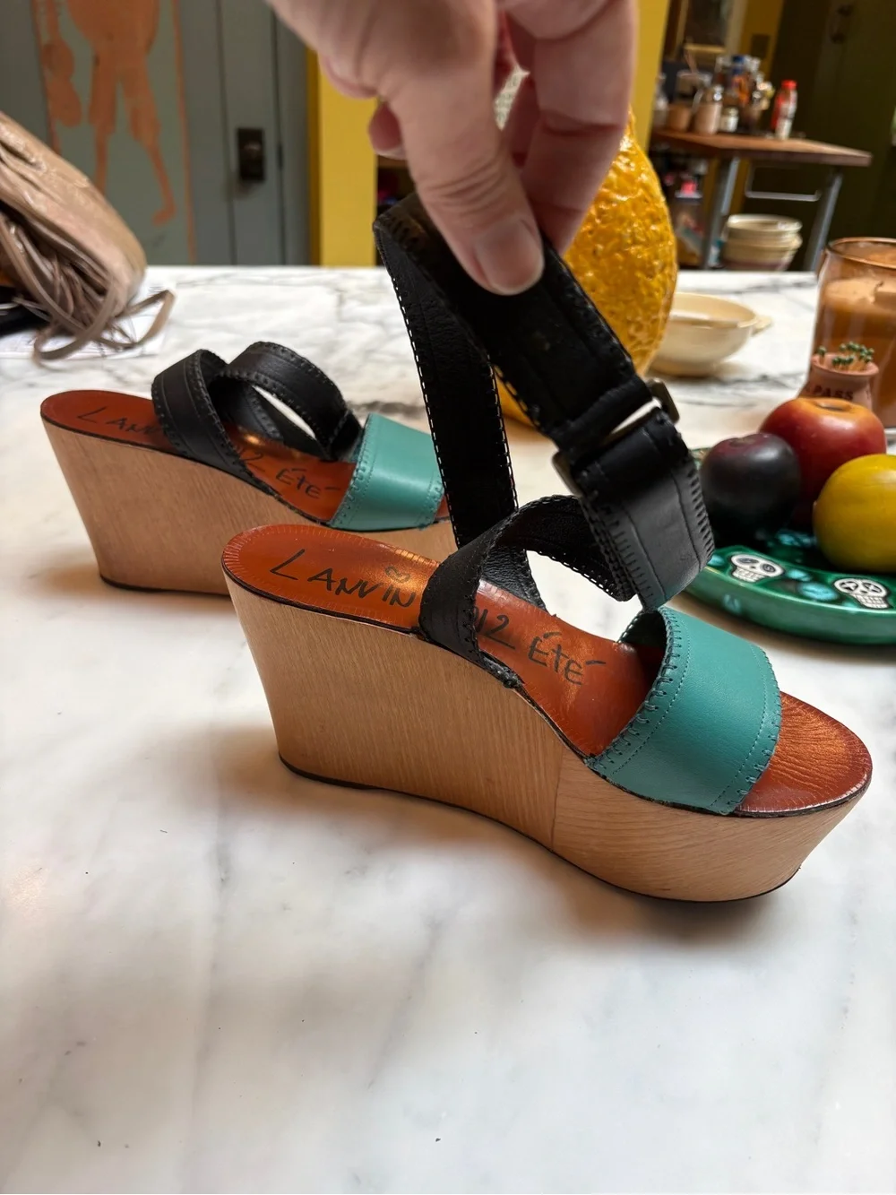 Lanvin Ete 2012 colorblock platform sandals size 39